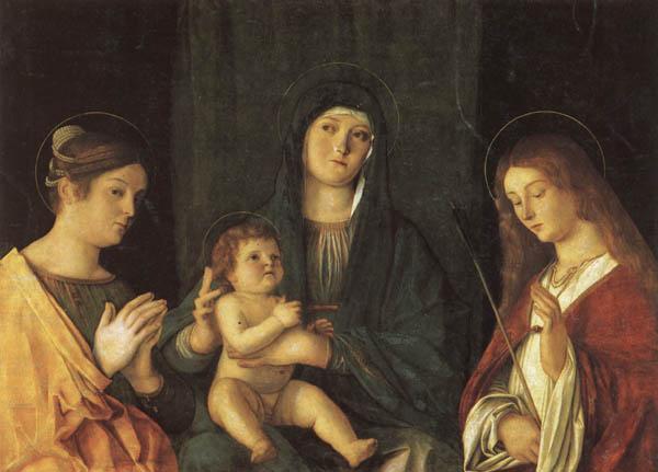 Giovanni Bellini Madonna and Child Between SS.Catherine and Ursula Sweden oil painting art